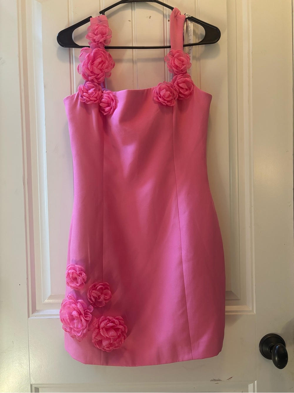 Elliatt Bright Pink Floral-Trim Cocktail Dress